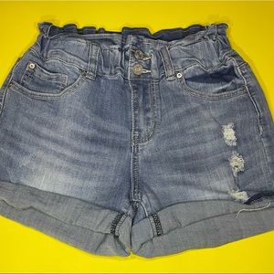 Denim shorts size 1 gather at waist
